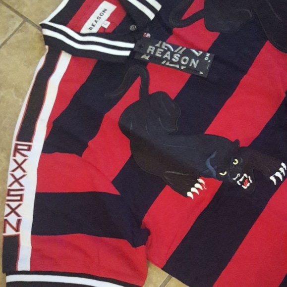 🚫SOLD!!🚫New Striped Panther Polo Red L - Picture 2 of 8